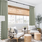 RYB HOME Linen Sheer Curtains 90 inches Long for Living Room | Breathable, Weave Textured, Rod Pocket, Semi Sheer, Sage Green, for Dining Room, W52 x L90, 2 Panels Set - Image 6