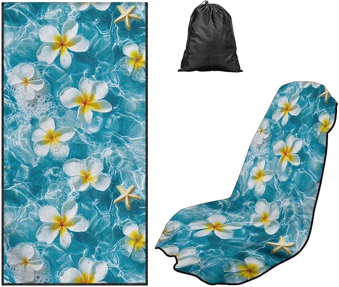 Frangipani Car Towel Seat Cover 1 Piece Breathable Front Seat Towel Cover with Storage Bag Cars Accessories Easy to Store for Cars SUV Trucks by Aplkyhs