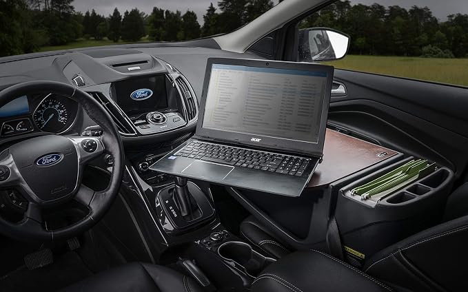 AutoExec AE-RMCD-21M Roadmaster Car Desk for Your Vehicle Workstation and Mobile Office, Mahogany | Vehicle Workstation, Mobile Office - Image 2