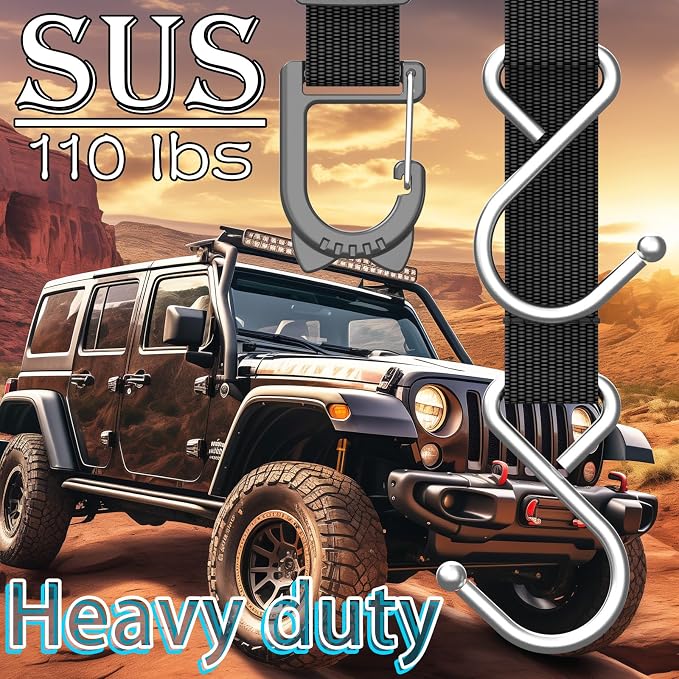 Car Seat Headrest Hooks, 2 Packs | S-Shaped Heavy-Duty Metal Hooks, Headrest Hooks, Safe and Anti Robbery - Image 2