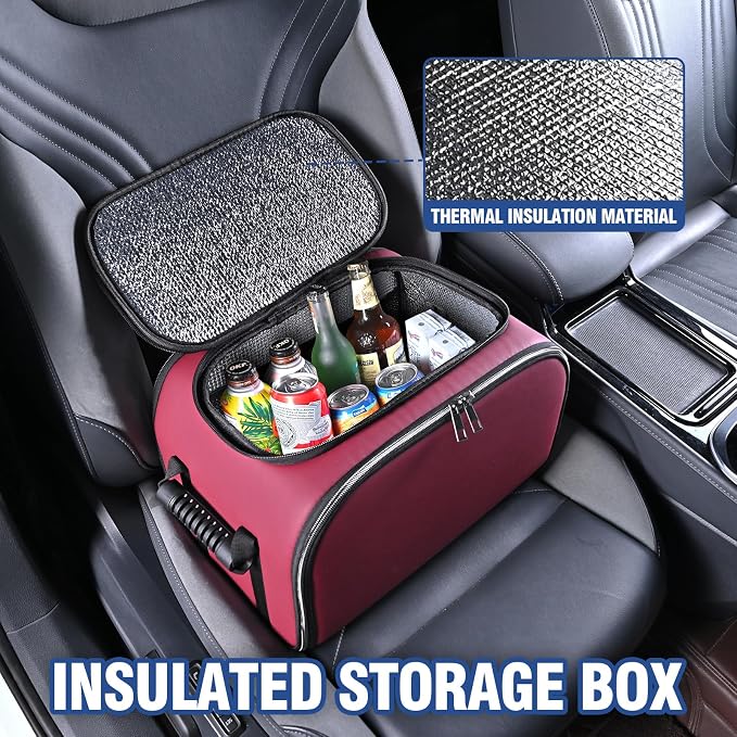 Foldable Car Insulated Storage Box, Portable Thermal Cooler Bag with Double Zipper & Sturdy Handle, Multi‑Purpose Car Seat Trunk Organizer for Drinks Snacks, Outdoor Picnic Camping Road Trips - Image 4