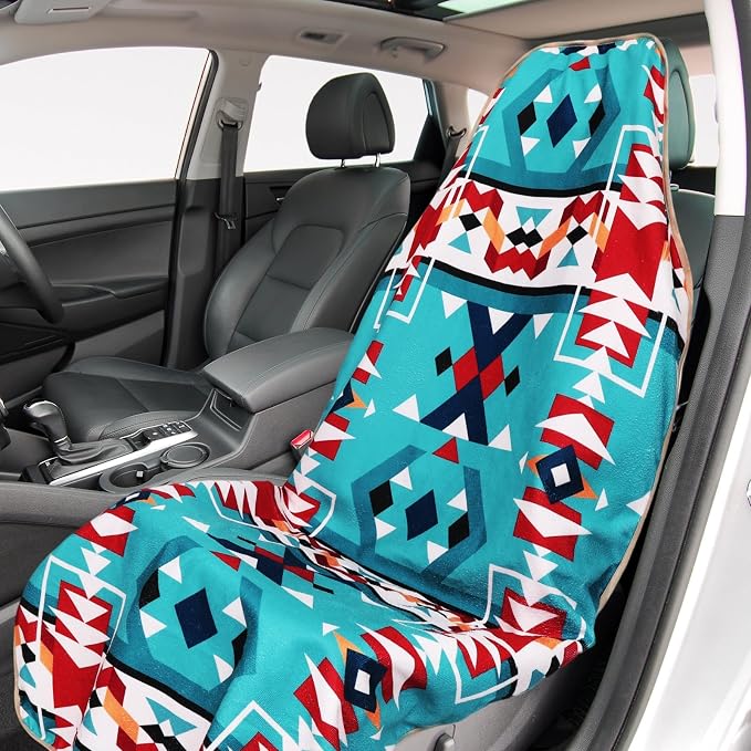 Lonfliness 1PCS Car Seat Cover Towel Non Slip Front Seat Car Seat Towel Athletic Running Towel Washable Seat Cover for Gym Workout Sweat Outdoor Sport Beach Hiking Yoga (Navajo Tribal) - Image 6