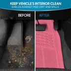 BDK ProLiner Pink Car Floor Mats for Cars Trucks SUV 3pc All-Weather | Heavy Duty Rubber Liners with Universal Trimmable Fit, Durable Waterproof Car Accessories Auto Floor Mats for Women Men - Image 4