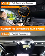 Cooling Windshield Sun Shade for Ford F150 2015-2026, 240T Beige, Foldable | Heat-Insulating Fabric, 99% UV Protection and Heat Insulation, Storage Bag Included, for Cars SUVs and Trucks, Easy to Store - Image 4
