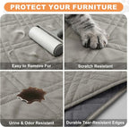 100% Waterproof Washable Dog Blanket，Light Gray+Gray， 52"x82" | ,7-Layer Reversible Couch Covers for Dogs Met for Sofa Furniture Car Camping - Image 6