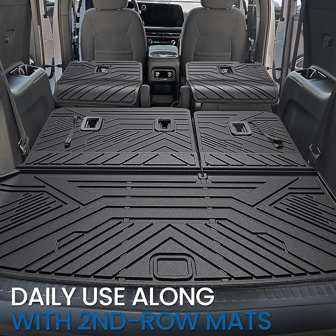 Cargo Mat for Chevy Traverse & GMC Acadia 2024-2026 Accessories | Also for 25-26 Buick Enclave, Cargo Liner & Rear Seat Back Protector, All Weather TPE, Non Slip & Odorless & Scratch Proof - Image 4