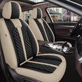 IKABEVEM Car Seat Covers Fit for Mazda CX-7 2007-2012 Full Set | Waterproof Faux Leather, Airbag Compatible, Easy Install & Wipe Car Seat Protector,5 Seats Covers Fit for CX-7, Beige&Black by IKABEVEM