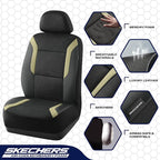 Skechers Memory Foam Car Seat Covers, Air Cool Mesh Thick Seat Covers, Car Seat Full Sets Airbag Compatible, Automotive Comfort Protection for Most Cars,Vans,Trucks, SUVs,Beige - Image 4