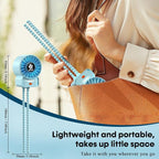 AMTIFO Blue Baby Fan - USB Rechargeable, Quiet, Adjustable Speed, Portable Cooling Fan for Baby Stroller, Car Seats, Nurseries, and Outdoor Activities - Long Battery Life, Turbo Airflow - Image 7