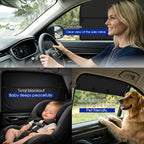 Wolfcar Car Window Shades for Front Side Windows, 2-in-1 Magnetic Detachable Car Window Covers with Hook-and-Loop, Keeps Side Mirrors Clear, Blocks UV & Glare, Car Curtains for SUV/Truck, 2 Pcs - Image 3