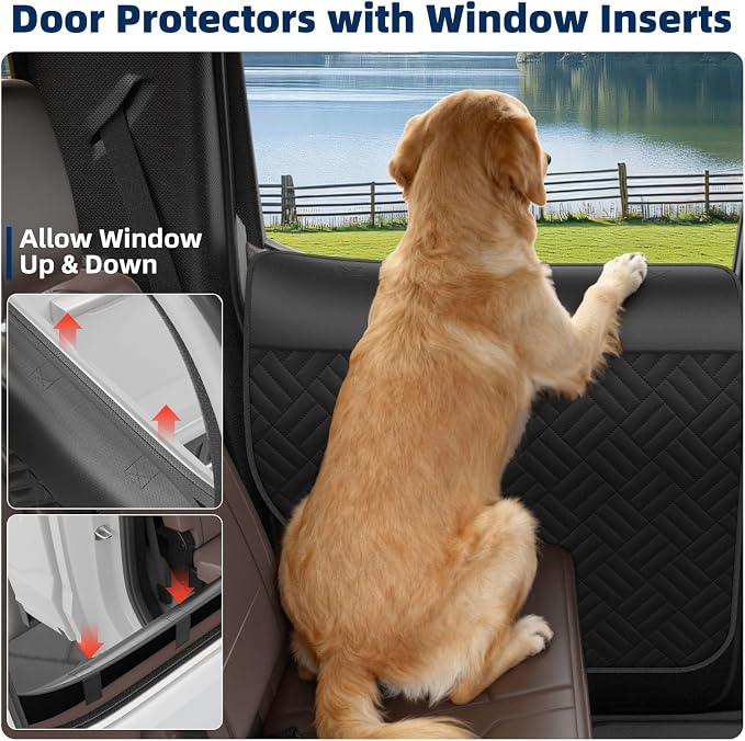 Car Door Protector for Dogs - Heavy Duty Thick Oxford Covers for Car Back Door Protect for Pet Scratching(L) - Image 4