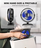 JZCreater USB Desk Fan, 360 Rotation Personal Cooling Fan with 3 Speeds, Quiet, Small, USB Powered for Home, Office, Bedroom, Car, Travel, Black - Image 6