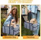 Portable Dog Car Seat for Small Dogs, Puppy Car Seat, Blue Stripes | Booster Seat With Safety Leash & Adjustable Straps Keeps Small Dogs Secure. Removable Washable Cushion. Fits Most Cars. - Image 7