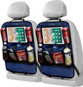 LUCMO Car Backseat Organizer with Touch Screen Tablet Holder,Dark Blue | 2 Pcs,9 Storage Pockets,Clear Tablet Holder,Protectors Kick Mats,Travel Accessories,Seat Cover,Road Trip Essentials by LUCMO