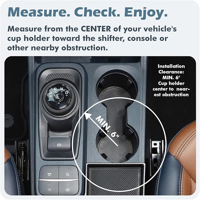 OtterVerz 11 Car Cup Holder Tray, 3 in 1 Cup Holder Expander Adapter for Car, 360° Rotating 10.5" Car Food Tray Eating Table, Road Trip Essentials Fits Yeti, Hydro Flask 16-46 oz Large Water Bottles - Image 4