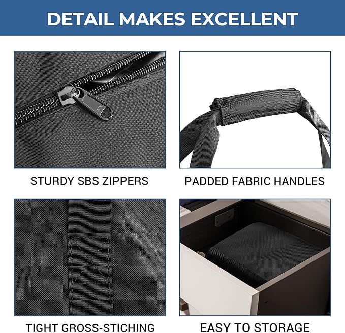 COOLBEBE 2 Pack 60" Sports Duffle Bag - 332L Extra Large Travel Luggage Bag | Upgrade Dual Zipper, 600D High-Density Fabric, Sturdy & Water Resistant Long Duffle Bag for Camping Moving, Black 60inch - Image 3