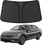 Jetta Windshield Sun Shade for VW Jetta 2019-2025 Blocks UV Rays Accessories,1:1 Custom Foldable Thickened Wear-Resistant Front Window Sunshade Visor,Keeps Your Car Cooler by Achaltiza