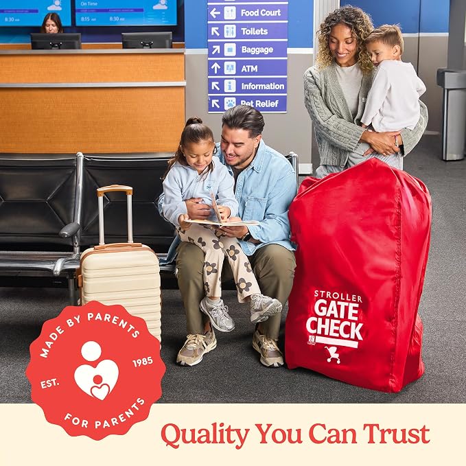 J.L. Childress Gate Check Travel Bag for Single & Double Strollers, Red - Image 9