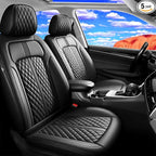 Fit Gladiator Seat Covers Fit for Jeep Gladiator 2020-2026, Full Set | Premium Leather Full Coverage Protectors, Waterproof, Breathable, Scratch Resistant, Easy Wipe, Airbag Compatible, Black by FiveFox