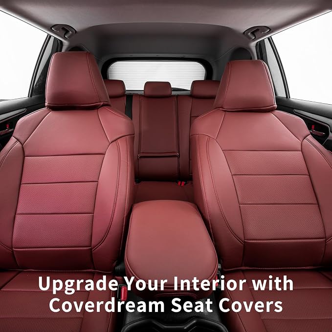 Faux Leather Seat Covers for 2022-2026 Toyota Corolla Cross,Non-Hybrid | Full Set Suv Seat Cushion for Corolla Cross L/XLE/LE,Luxury Waterproof Car Seat Protector,Factory Look,Wine Red - Image 2