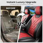 for Subaru WRX 2015-2025 2026 Car Seat Covers, Full Set, Red | Luxury Full Coverage Leather Seat Protectors, Waterproof Breathable, Non-Slip, Easy to Install, Airbag Compatible, All-Season - Image 6