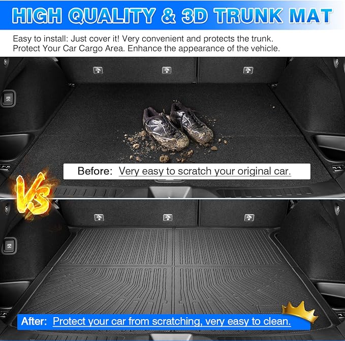 Passport Trunk Mat - Cargo Mat for Honda Passport 2019-2025 All-Weather Cargo Liner for Passport Accessories, Heavy Duty Waterproof Black - Image 6