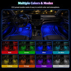 Car Interior LED Lights,4 in 1 RGB APP Control Automotive Under Dash Neon Ambient Lighting with USB Port,Music Sync Auto Footwell Lamp,Car Interior Atmosphere Light - Image 2
