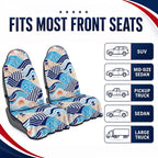 Car Seat Towel Cover 2 Pack for Front Seats, Sweat Absorbent Car Seat Protector with Non-Slip Backing, Waterproof Towel Car Seat Covers for Runners, Gym, Swimming, Beach, Pets, Nautical Waves - Image 6