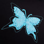 Flying Banner Butterfly car seat Covers ful Set Fashion Universal Lady Woman Female Rear Bench Split Colorized (Mint Blue, 2 Fronts - Lace) - Image 6