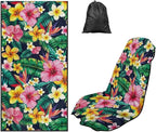 Tropical Hibiscus Car Seat Towel Sweat Auto Seat Towel Protector | Hibiscus Floral Auto Front Seat Protector with Storage Bag Car Interior Accessories Sweat Car Seat Cushion Towel by YMPUDXFI