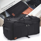 120L Foldable Collapsible Waterproof Travel Duffel Bag for Men and Women | with Shoe Compartment, Black, 34" Duffle for Weekender Gym Sport, Tear Resistant - Image 5