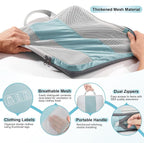 OlarHike 8 Set Compression Packing Cubes for Travel Essentials,Compressible Expandable Space Saver Bags for Organizing Clothes,Luggage Suitcase Garment Bags with Over 1000 pcs Mesh Holes(Blue Gray) - Image 7