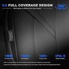AOMSAZTO Seat Cover for Tesla Model Y 2020-2025 Not for Juniper/Performance | 4-Pieces Set with Seatbelt Cover,Steering Wheel Covers, Headrests,5 Seats Faux Leather Waterproof,Airbag Compatible-Black - Image 9