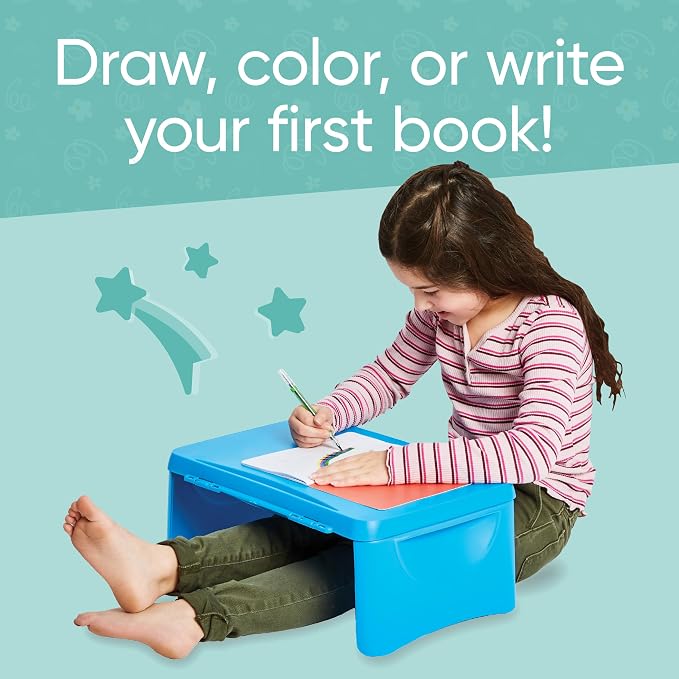 Hearthsong Foldable Lap Desk for Kids with Storage - Ideal Floor Desk for Drawing, Studying, Portable Folding Travel Lap Table, Versatile Bed Desk & Lap Tray (Blue-V2) - Image 3
