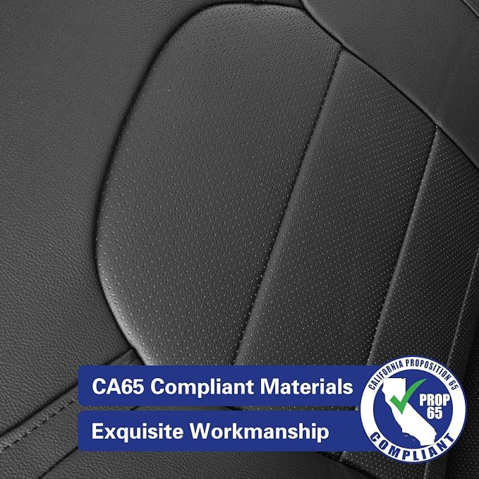 EKR Ram 1500 Seat Covers Custom Fit for (Crew Cab) RAM 1500 Laramie/Limited/Longhorn/Rebel 2019-2026 &Big Horn 2026,Waterproof Black Car Seat Cover for Trucks Full Set-Faux Leather (Black) - Image 4
