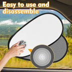 1 Pack Silver Coated Car Window Shades for Baby - Rotatable Sun Visor for Side Windows, UV Reflective Mesh Sun Blocker, Fits Front & Rear Windows, with Suction Cups - Image 6