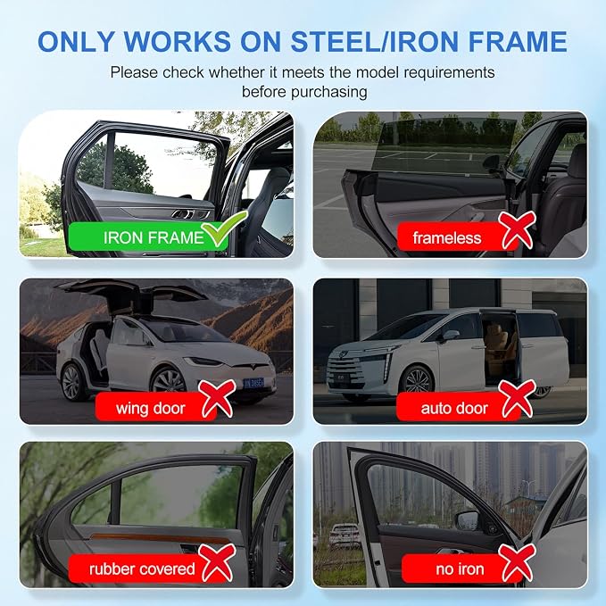 Car Window Shades, [Upgraded] 8 Strong Magnets Magnetic Side Window Sun Shade [2 Pack] - Dual Layer UV Ray Protection Car Sunshade for Baby, Kids & Pets.Animal Alphabet Pattern - Image 5