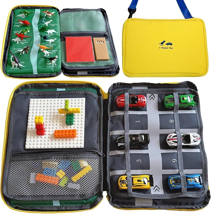 Portable Busy Travel Toys for boys, Quiet Car Airplane Trip Toddler Toy | On-the-Go Play Set,Toy Storage Bag , Essentials & Activities for Long Travel Camping, Gift for Kids Ages 3-5 & 4-8 Years Old by lycnufrewolf