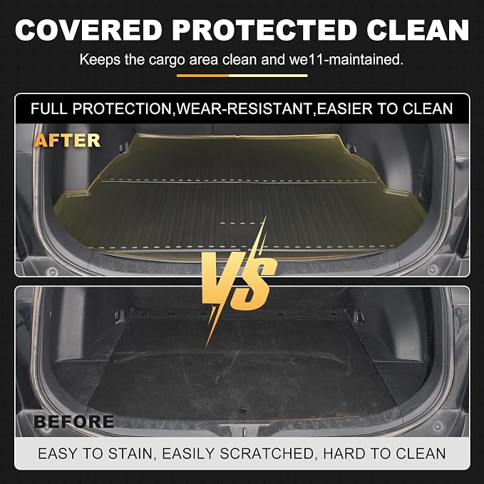AOMSAZTO Floor Mats for Toyota RAV4 Gas 2013-2018 (Not for Hybrid) | Custom Fit Floor Liners & Cargo Liner All-weather Easy to Clean Heavy Duty Waterproof LE/SE/XLE /Limited/Platinum/Adventure - Image 7