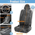 MYFAMIREA 375 PCS Disposable Car Seat Covers Clear Plastic Vehicle Seat Protector Set with Steering Wheel, Gear Shift and Handbrake Covers, Universal for Cars Auto Truck Bus Airplane - Image 2