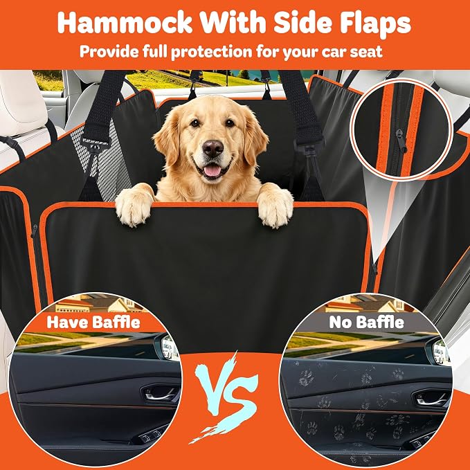 Dog Car Seat Cover for Back Seat; Ultra-Thin and Soft, Waterproof, Wear-Resistant and Easy to Clean—Compatible with Plush Seat Cushions - Image 3