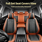 for Subaru Ascent 2019-2026 Car Seat Covers, Full Set, Brown | Luxury Full Coverage Leather Seat Protectors, Waterproof Breathable, Non-Slip, Easy to Install, Airbag Compatible, All-Season - Image 3
