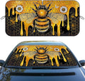 Cute Honey Queen Bee Windshield Sunshade, Playful Bee Pattern, Universal Fit for Car, SUV, Truck, 59" L x 31.5" W by Unknown