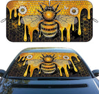 Cute Honey Queen Bee Windshield Sunshade, Playful Bee Pattern, Universal Fit for Car, SUV, Truck, 59" L x 31.5" W by Unknown