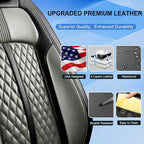 Fit Liberty Seat Covers Custom Fit for Jeep Liberty 2002-2012, Full Set | Premium Leather Full Coverage Protectors, Waterproof, Breathable, Scratch Resistant, Easy Wipe, Airbag Compatible, Black+Gray - Image 3