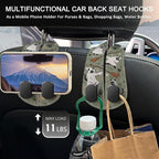 Blusabaca 2PCS Car Hooks for Purses Bags, Halloween Spooky Cute Cat Witch Magic Seat Back Storage Headrest Holder Hanger PU Leather Double Metal Backseat Organizer, Women Car Accessories Organization - Image 3