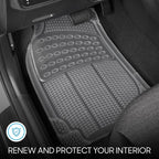 BDK 4-Piece Rubber Transparent Clear Floor Mats Heavy Duty for Front & Rear Car Truck Van SUV, All Weather Protection, Universal Fit - Image 2