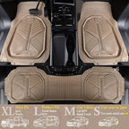 CAR PASS Heavy Duty Rubber Car Mats, Deep Dish Car Floor Mats Full Set, Universal All Weather Automotive Mats 3 Pieces Trim to Fit for Sedans SUVs Trucks, Waterproof Anti-Slip Floor Mats, Full Beige - Image 2