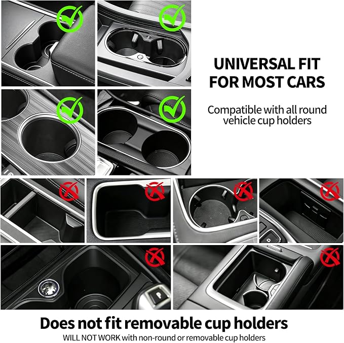 Round Car Desk Laptop Table, for Tesla & for Ford (White) | Cup Holder Tray ABS Car Table Tray, Car Accessories for Tesla Model Y/3/S, for Ford Explorer Maverick & Most Vehicles - Image 2