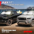 Motor Trend Custom Fit Dodge Ram 1500 Windshield Sun Shade - Fits All (2019-2026) Trims - Foldable Pop-Up Car Windshield Sunshade Dodge Ram 1500 Accessories - Automotive Ram Truck Interior Protection - Image 2